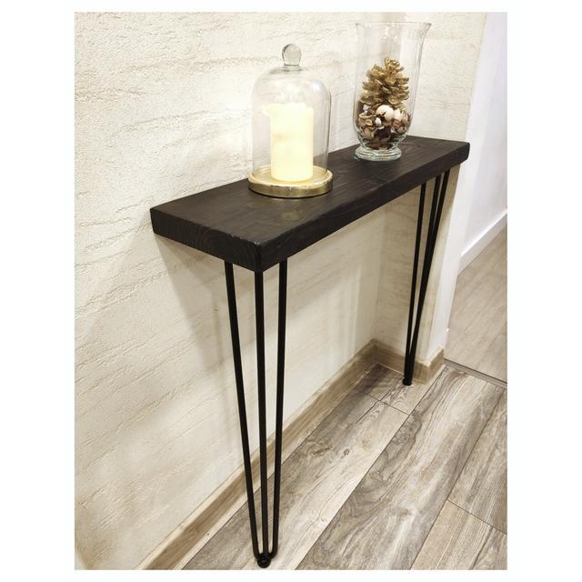 Harb Console Table Borough Wharf Table Top Colour: Charcoal, Size: 90.5 H x 40 W x 22.5 D cm on Productcaster.