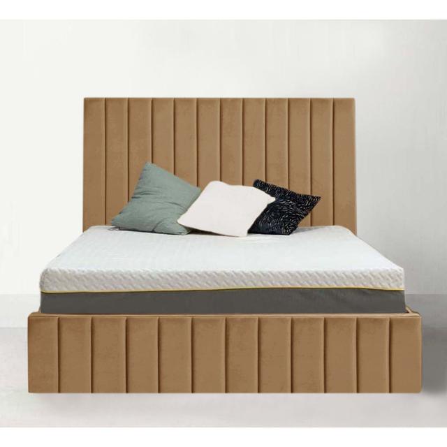 Nevan Bed Ebern Designs Size: Kingsize (5'), Colour: Beige on Productcaster.