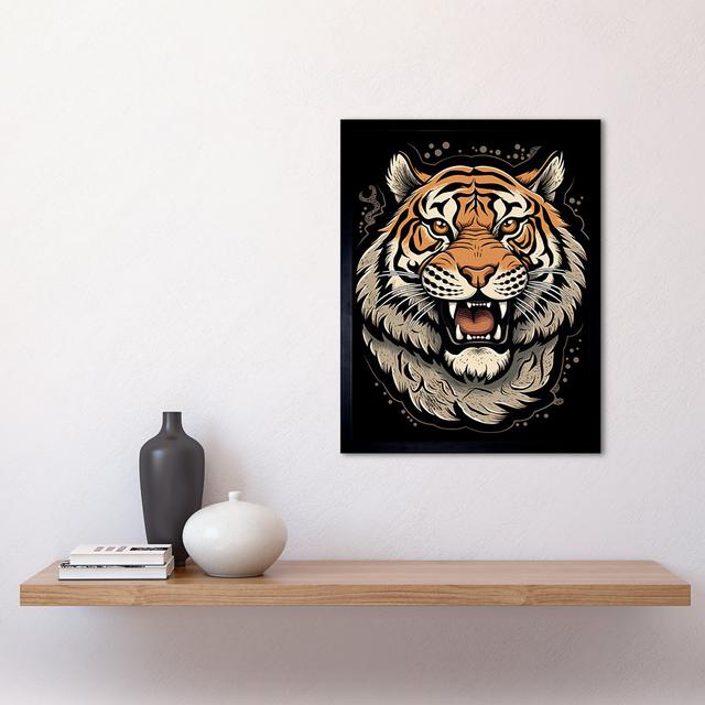 Aleardo Growling Tiger - Single Picture Frame Print Latitude Vive on Productcaster.