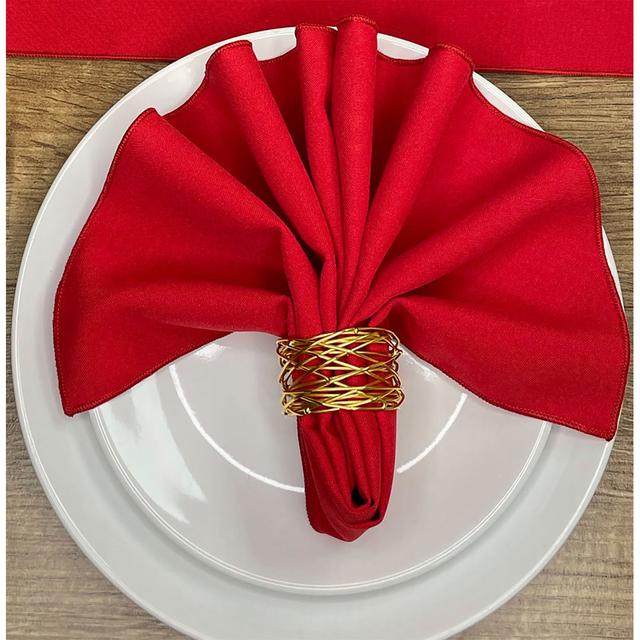 Atara Polyester Solid Colour Square Napkin (Set of 4) Fairmont Park Colour: Red on Productcaster.