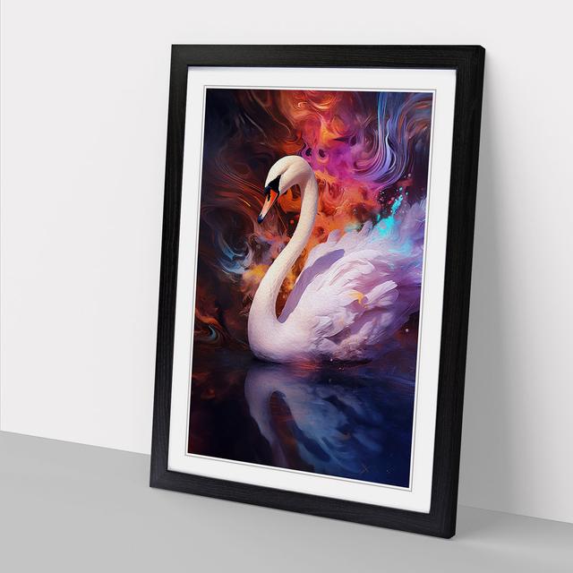 Swan Digital - Single Picture Frame Art Prints on Wood Brambly Cottage Size: 34cm H x 25cm W x 2cm D, Frame Colour: Black on Productcaster.