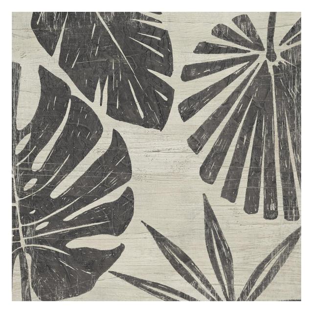 Palm Leaves on Light Grey 3.36m x 3.36m Textured Matt Peel & Stick Wall Mural East Urban Home on Productcaster.