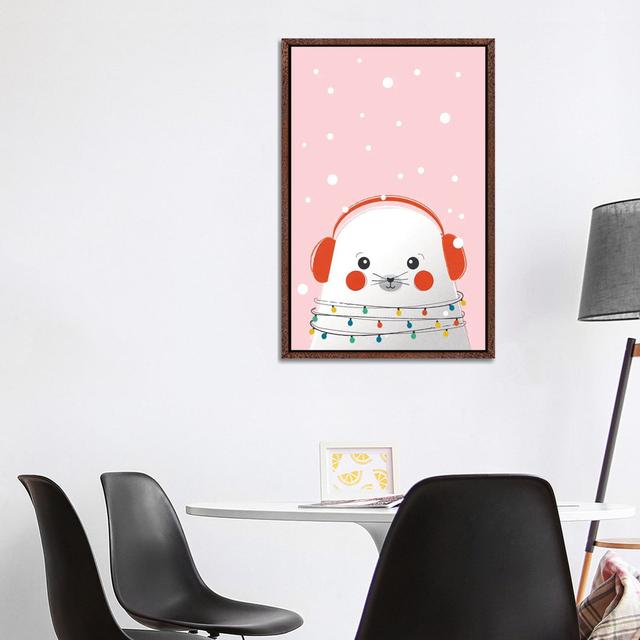 Christmas Animals Cute Seal by Show Me Mars - Gallery-Wrapped Canvas Giclée on Canvas The Seasonal Aisle Format: Classic Wood Framed, Size: 101.6cm H on Productcaster.