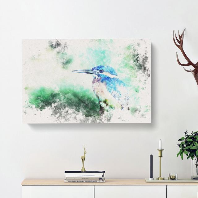 The Kingfisher Bird Looking West - Wrapped Canvas Graphic Art Print East Urban Home Size: 50cm H x 76cm W x 3cm D on Productcaster.