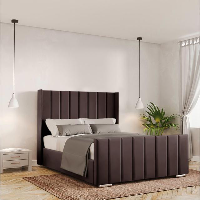 Adeleke Upholstered Storage Bed Fairmont Park Size: Kingsize (5'), Colour: Mole on Productcaster.