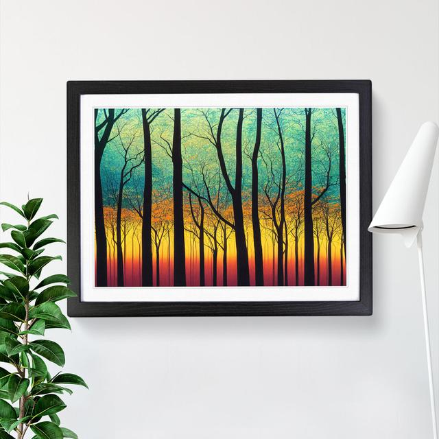 Refined Abstract Forest - Single Picture Frame Print Marlow Home Co. Frame Colour: Black Framed, Size: 34cm H x 46cm W x 2cm D on Productcaster.