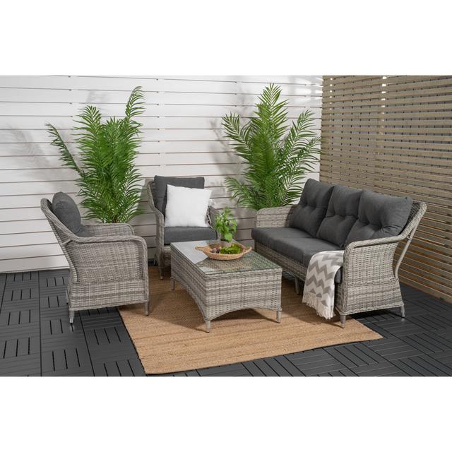 5-Sitzer Lounge-Set Adhelin aus Rattan mit Polster Bloomsbury Market on Productcaster.