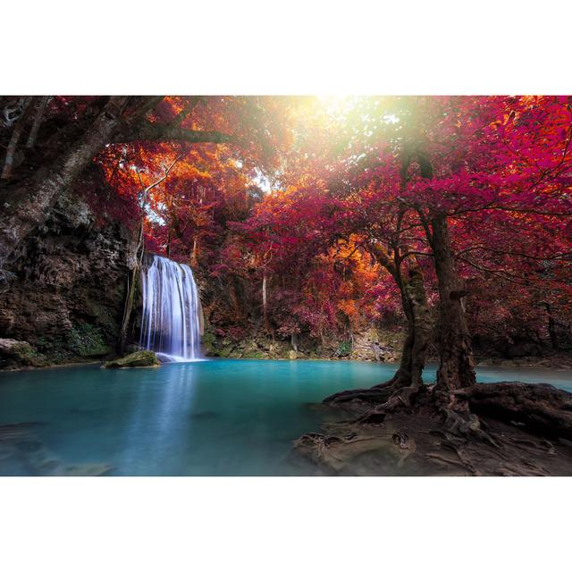 Waterfall - Wrapped Canvas Photograph Alpen Home Size: 51cm H x 76cm W x 3.8cm D on Productcaster.