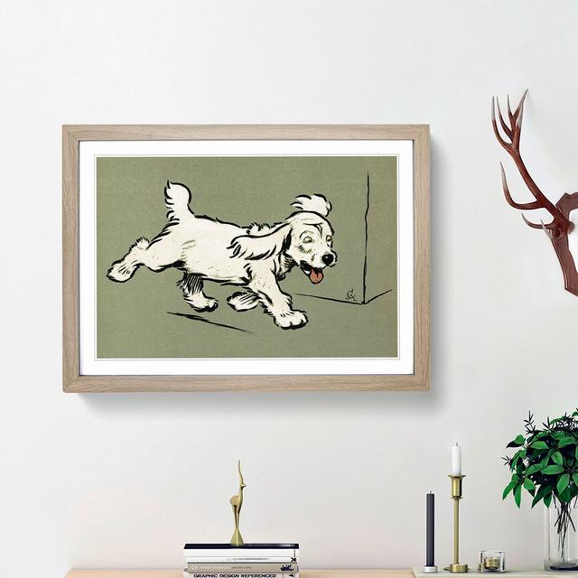 The White Puppy by Cecil Aldin - Picture Frame Painting Print East Urban Home Frame Option: Oak Framed, Size: 48cm H x 65cm W x 2cm D on Productcaster.