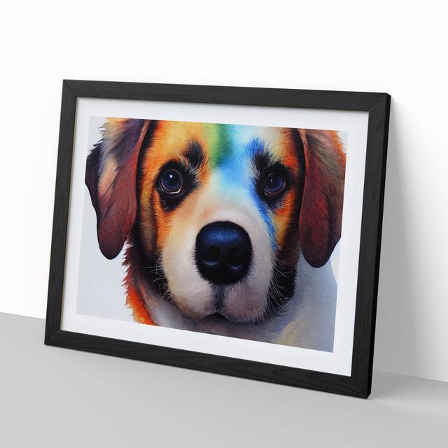 Watercolour Dog Vol.3 Abstract - Picture Frame Graphic Art 17 Stories Frame Colour: Black, Size: 46cm H x 64cm W x 2cm D on Productcaster.