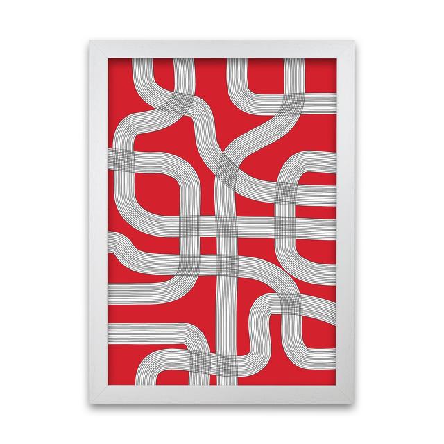 Red Black And White Abstract - Print 17 Stories Size: 84cm H x 59cm W x 3cm D, Frame Option: White Frame on Productcaster.