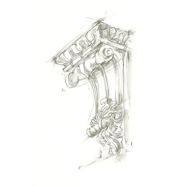 Corbel Sketch II by Ethan Harper - Wrapped Canvas Drawing Print Astoria Grand Size: 30cm H x 20cm W on Productcaster.