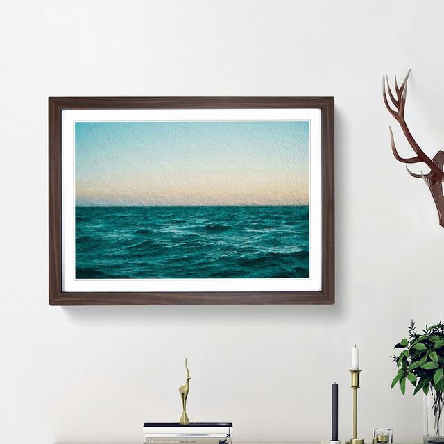 Ocean Stripe - Picture Frame Painting Print East Urban Home Frame Option: Walnut Framed, Size: 27cm H x 36cm W x 2cm D on Productcaster.