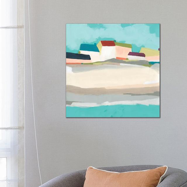 Coastal Village II by June Erica Vess - Wrapped Canvas Gallery-Wrapped Canvas Giclée Metro Lane Size: 66.04cm H x 66.04cm W x 1.9cm D on Productcaster.