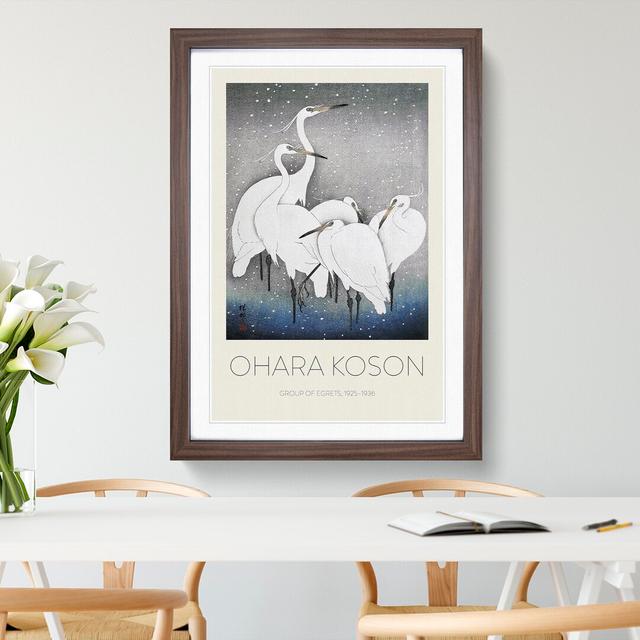 Group Of Egrets by Ohara Koson - Single Picture Frame Print East Urban Home Frame Option: Walnut Framed, Size: 48cm H x 36cm W x 2cm D on Productcaster.