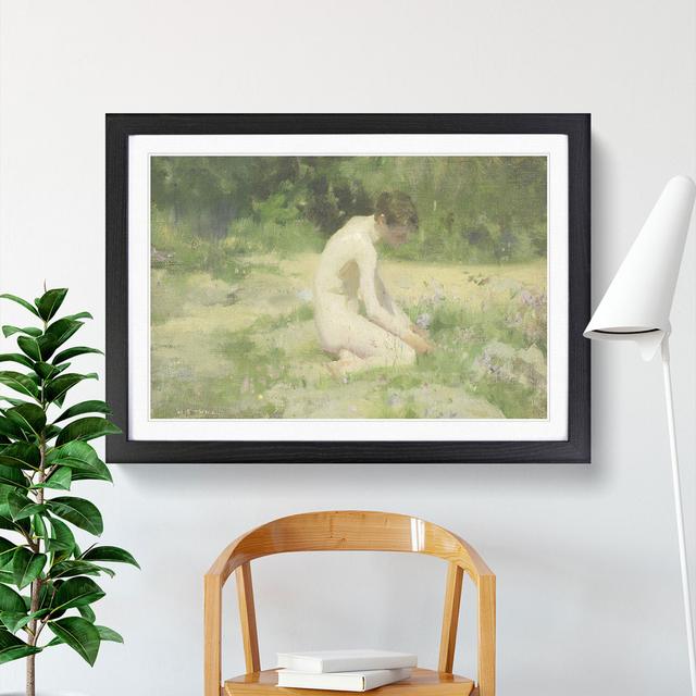 Sea-Pinks by Henry Scott Tuke - Picture Frame Painting East Urban Home Frame Option: Black Framed, Size: 36cm H x 48cm W x 2cm D on Productcaster.