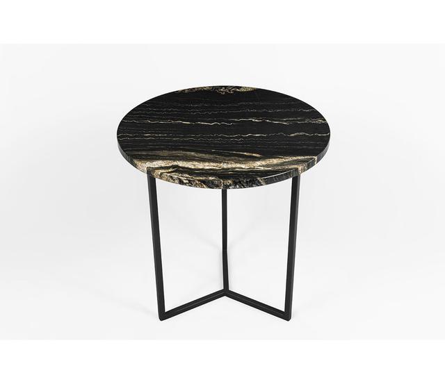 Aikaterini Alex Side Table Canora Grey Table Base Colour: Black, Table Top Clour: Brown/Black on Productcaster.