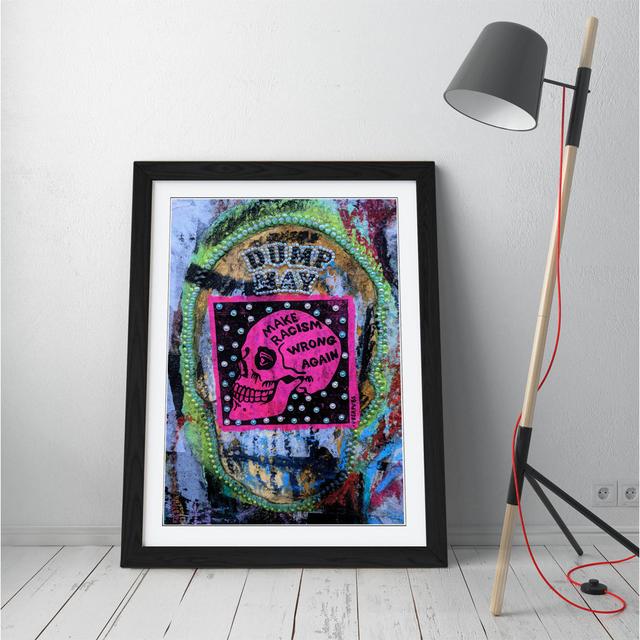 Anti Racism Graffiti London - Single Picture Frame Print on Canvas The Seasonal Aisle Frame Colour: Black Framed, Size: 64cm H x 47cm W x 2cm D on Productcaster.