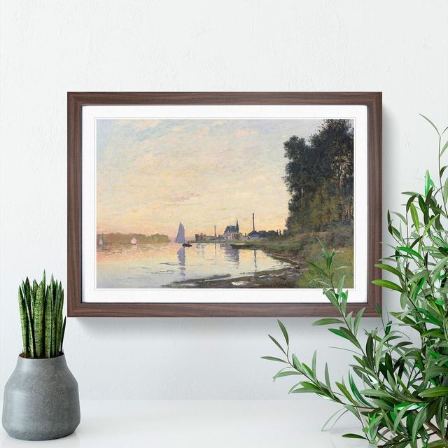 The Shore at Dusk by Claude Monet - Picture Frame Painting East Urban Home Frame Option: Walnut Framed, Size: 48cm H x 65cm W x 2cm D on Productcaster.