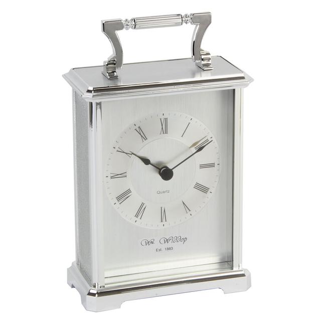 Analog Metal Quartz Tabletop Clock in Silver Wm Widdop on Productcaster.