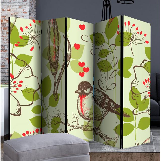 Hrahad 172cm H Solid Wood Folding Room Divider Ebern Designs Number of Panels: 5 on Productcaster.