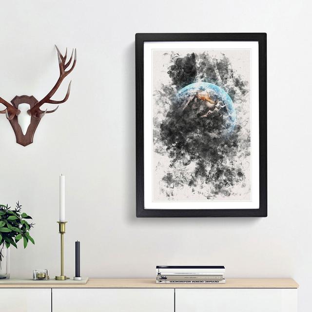 Stars Surrounding Planet Earth - Picture Frame Graphic Art Print East Urban Home Frame Option: Black Framed, Size: 45cm H x 33cm W x 2cm D on Productcaster.