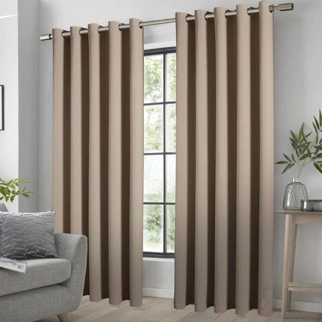 Arlesa Polyester Blackout Eyelet Pair (Set of 2) 17 Stories Colour: Beige, Panel Size: 117 x 183cm on Productcaster.