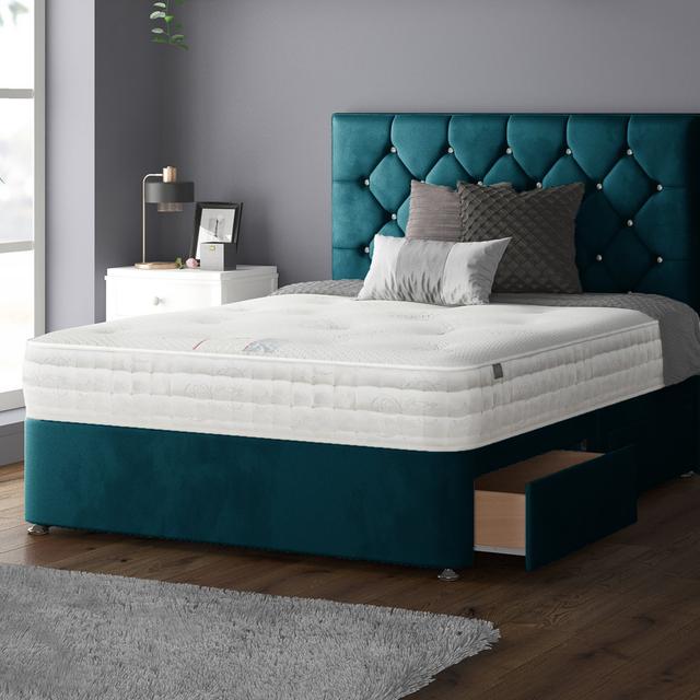 Eberhardt Divan Bed Base Rosdorf Park Colour: Mallard, Size: Kingsize (5'), Storage Type: No Drawers on Productcaster.