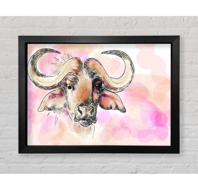 Texas Longhorn Cow - Single Picture Frame Print Gracie Oaks Format: Black Framed Paper, Size: 84.1cm H x 118.9cm W x 3.4cm D on Productcaster.