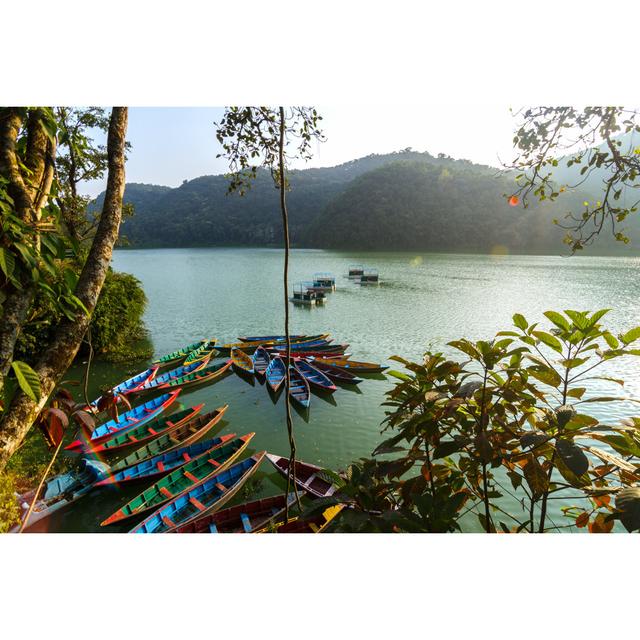 Boats On Phewa Lake Longshore Tides Size: 51cm H x 76cm W x 3.8cm D on Productcaster.