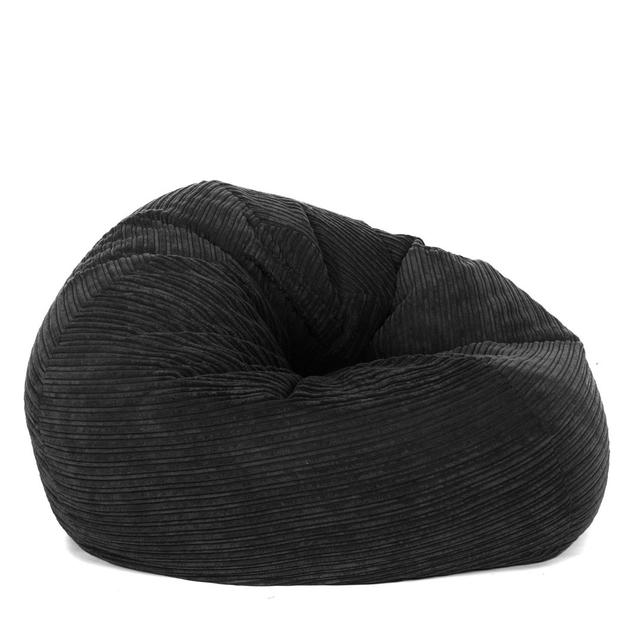 Bevie Corduroy Retro Chair Bean Bag Isabelle & Max Upholstery Colour: Black, Size: 90cm W x 90cm D on Productcaster.