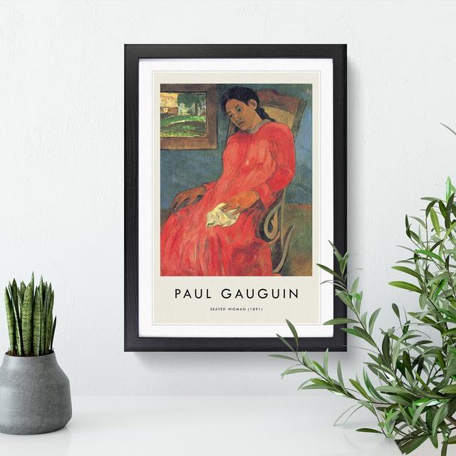 Seated Woman Vol.1 by Paul Gauguin - Picture Frame Graphic Art East Urban Home Size: 65cm H x 48cm W x 2cm D on Productcaster.