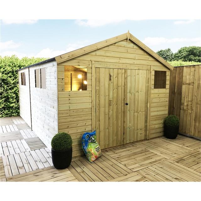 Stonehaven 11 ft. W x 19 ft. D Solid Wood Garden Shed Dakota Fields on Productcaster.