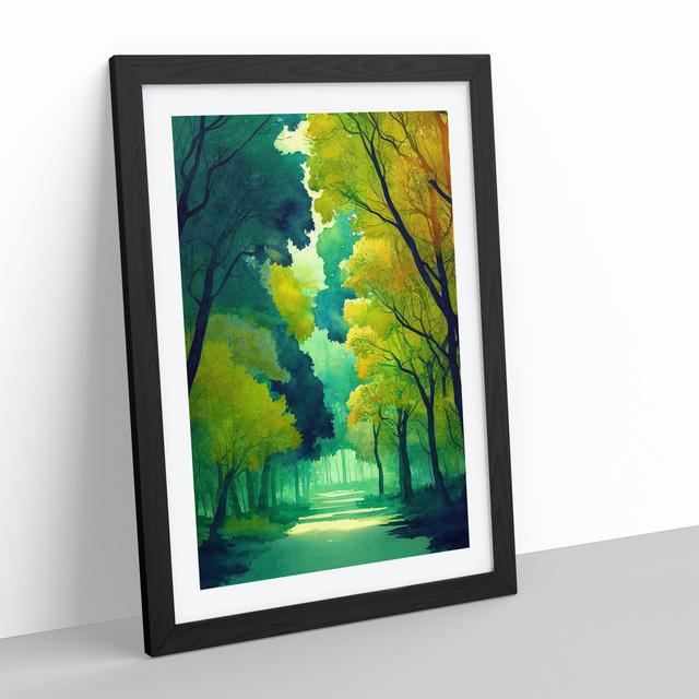 A Relaxing Forest No.1 - Graphic Art Alpen Home Size: 48cm H x 36cm W, Format: Black Framed, Matte Colour: White on Productcaster.