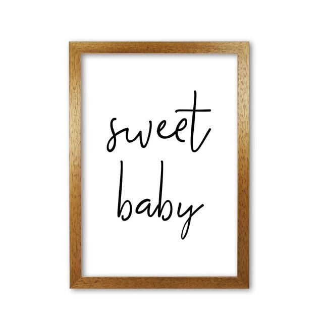 Sweet Baby - Print East Urban Home Size: 60 cm H x 42 cm W x 5 cm D, Format: Honey Oak Frame on Productcaster.