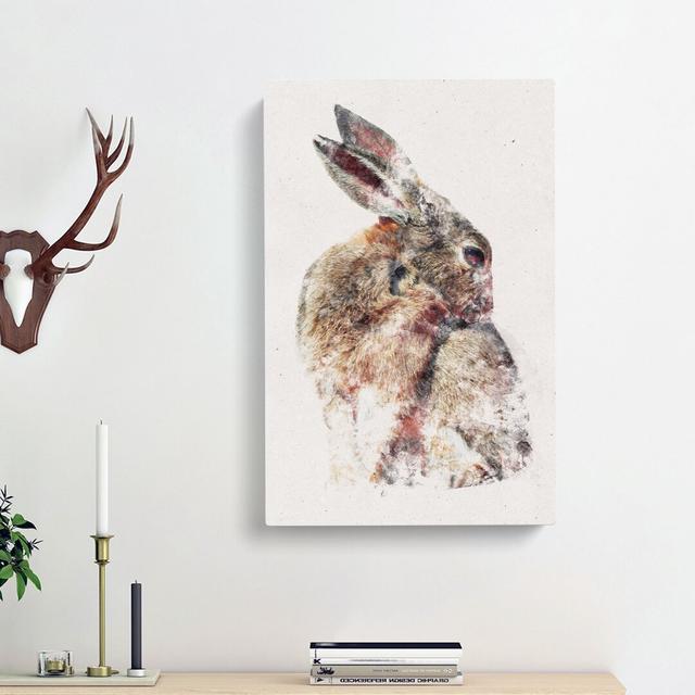 Brown Rabbit - Wrapped Canvas Painting Print East Urban Home Size: 91cm H x 60cm W x 3cm D on Productcaster.