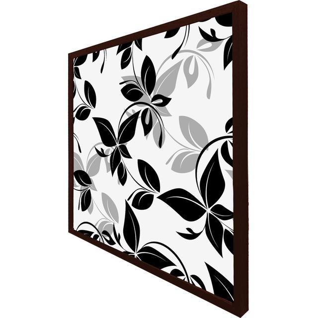 Hosford Black & White Floral - Single Picture Frame Art Prints ClassicLiving Size: 51cm H x 51cm W x 4cm D, Frame Colour: Brown Framed on Productcaster.