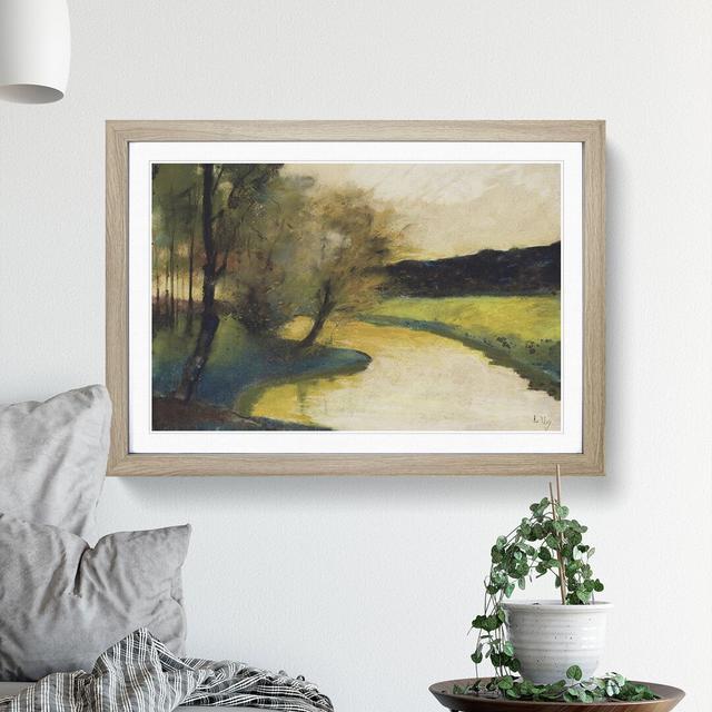 Autumn Stream by Lesser Ury - Picture Frame Graphic Art East Urban Home Frame Option: Oak Framed, Size: 36cm H x 48cm W x 2cm D on Productcaster.