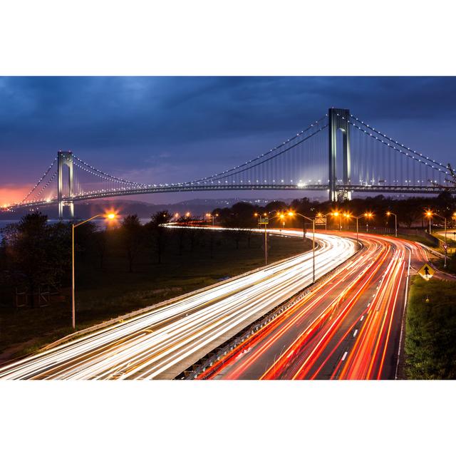 Verrazano Narrows Bridge by Ultima_Gaina - Wrapped Canvas Print Metro Lane Size: 81cm H x 122cm W on Productcaster.