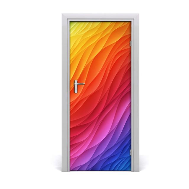 Coloured Waves Door Sticker East Urban Home on Productcaster.