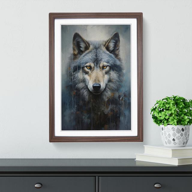 Wolf Realism No.2 - Single Picture Frame Print on Wood Marlow Home Co. Size: 64cm H x 46cm W x 2cm D, Format: Walnut on Productcaster.