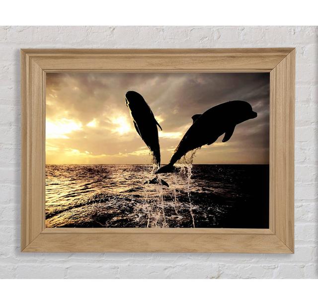 Double Dolphin Jump - Picture Frame Art Prints Bright Star Size: 42cm H x 59.7cm W on Productcaster.