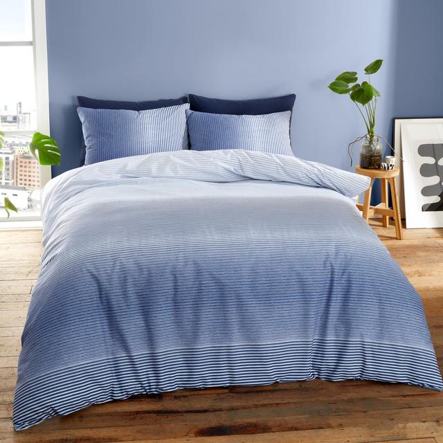 Graded Stripe Reversible Duvet Cover Set Catherine Lansfield Size: Double - 2 Standard Pillowcases on Productcaster.