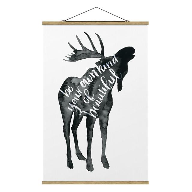 Animals with Wisdom - Moose - Graphic Art Print Union Rustic Size: 150cm H x 100cm W x 0.3cm D on Productcaster.