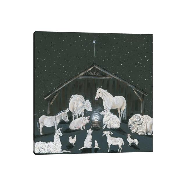 Animal Nativity Scene - Wrapped Canvas Graphic Art Brambly Cottage Size: 45.72cm H x 45.72cm W x 3.81cm D on Productcaster.