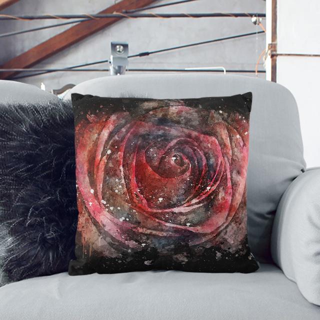 Rose Paint Splash Cushion with Filling East Urban Home Size: 55cm H x 55cm W x 20cm D, Backing Colour: White on Productcaster.