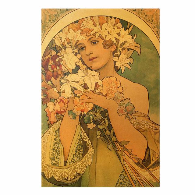 Leinwandbild Blume von Alfons Mucha Rosalind Wheeler on Productcaster.