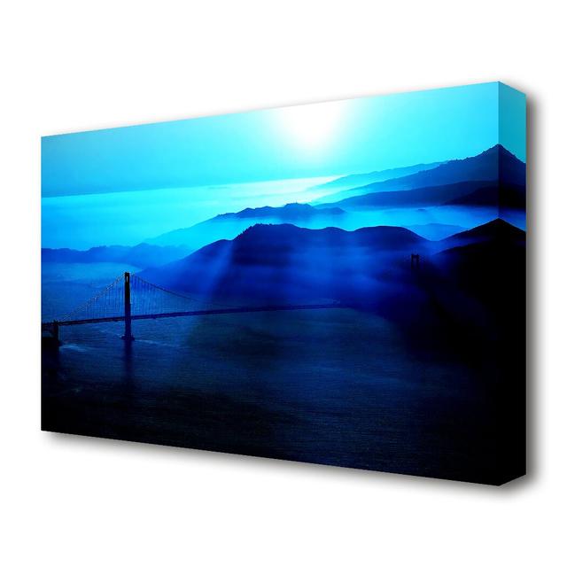 Golden Gate Bridge Morning Mist - Wrapped Canvas Photograph Print East Urban Home Size: 66 cm H x 101.6 cm W on Productcaster.