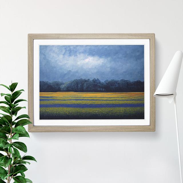 Expressive Bluebell Field - Picture Frame Painting ClassicLiving Frame Colour: Oak Framed, Size: 25cm H x 34cm W x 2cm D on Productcaster.