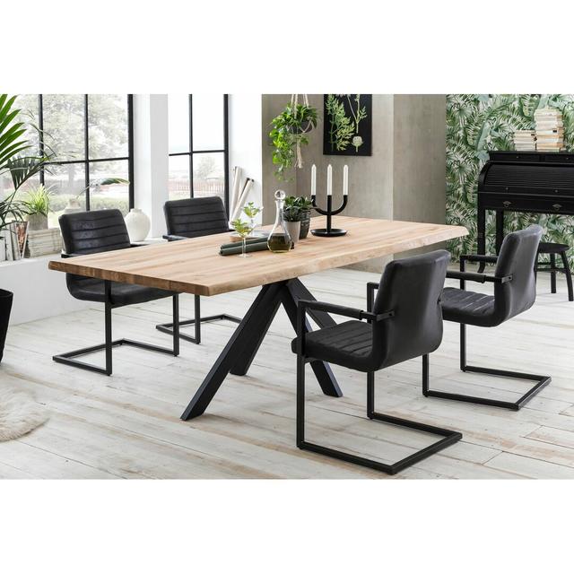 Sunglow Dining Table Ebern Designs Size: H77 x L160x W90cm, Table Base Colour: Black on Productcaster.